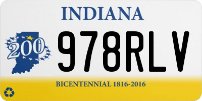 IN license plate 978RLV