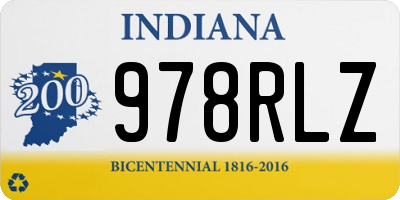 IN license plate 978RLZ