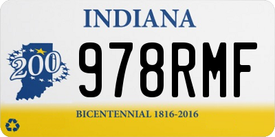 IN license plate 978RMF