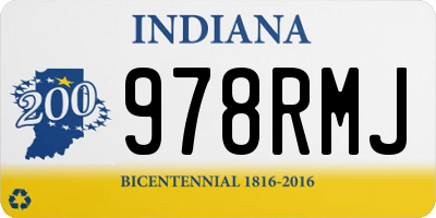 IN license plate 978RMJ