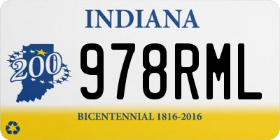 IN license plate 978RML