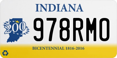 IN license plate 978RMO