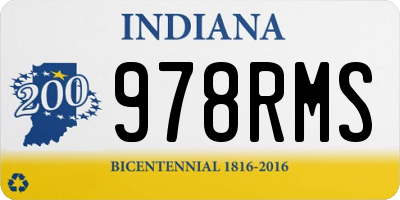 IN license plate 978RMS