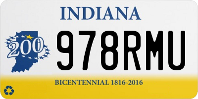 IN license plate 978RMU