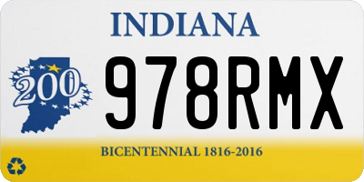 IN license plate 978RMX