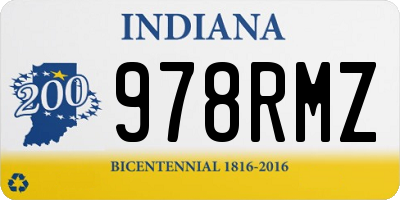 IN license plate 978RMZ