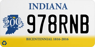 IN license plate 978RNB