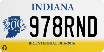IN license plate 978RND