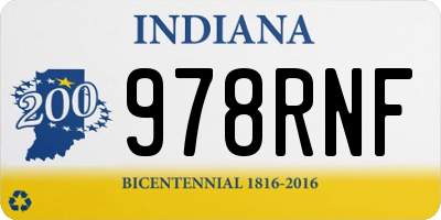 IN license plate 978RNF