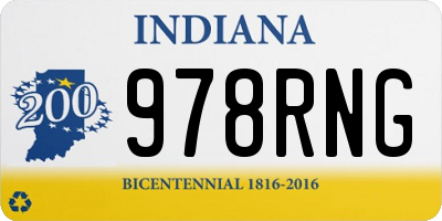 IN license plate 978RNG