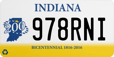 IN license plate 978RNI