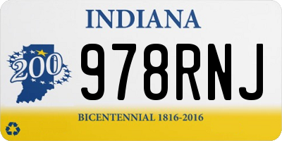 IN license plate 978RNJ