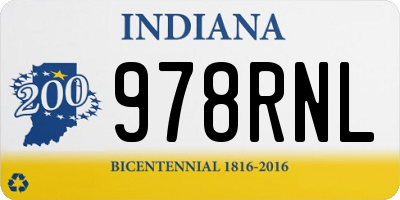 IN license plate 978RNL