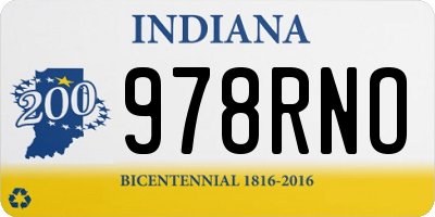 IN license plate 978RNO