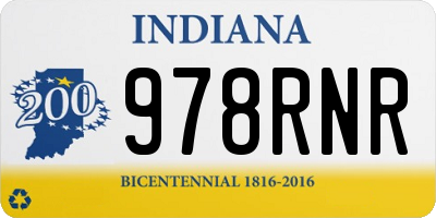 IN license plate 978RNR