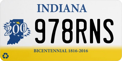 IN license plate 978RNS