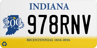 IN license plate 978RNV