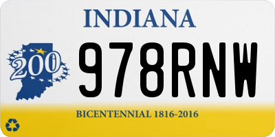 IN license plate 978RNW