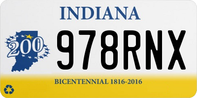 IN license plate 978RNX