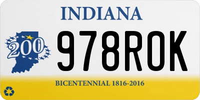 IN license plate 978ROK