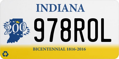 IN license plate 978ROL