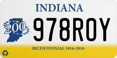 IN license plate 978ROY