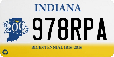 IN license plate 978RPA