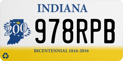 IN license plate 978RPB