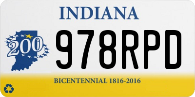 IN license plate 978RPD