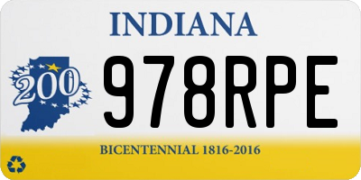 IN license plate 978RPE