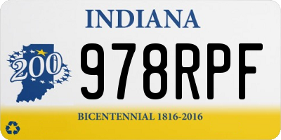 IN license plate 978RPF