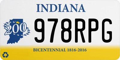 IN license plate 978RPG