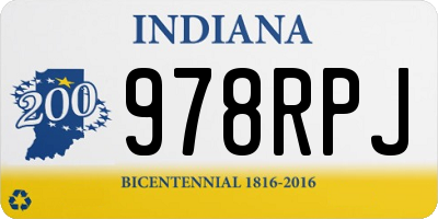IN license plate 978RPJ