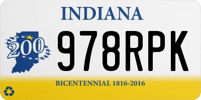 IN license plate 978RPK