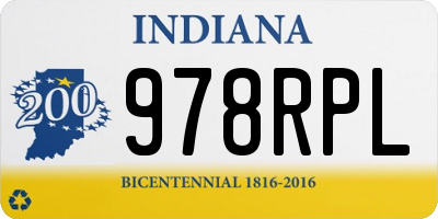 IN license plate 978RPL