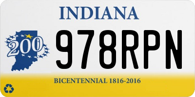 IN license plate 978RPN