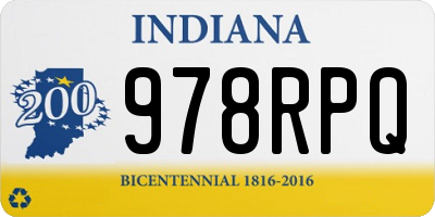 IN license plate 978RPQ