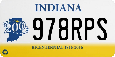 IN license plate 978RPS