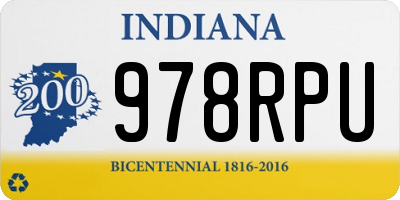 IN license plate 978RPU
