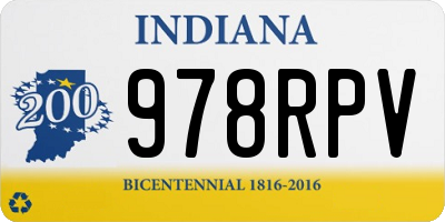IN license plate 978RPV