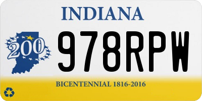 IN license plate 978RPW