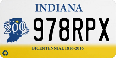 IN license plate 978RPX