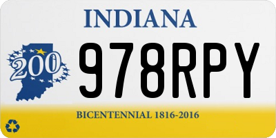 IN license plate 978RPY