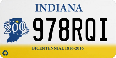 IN license plate 978RQI