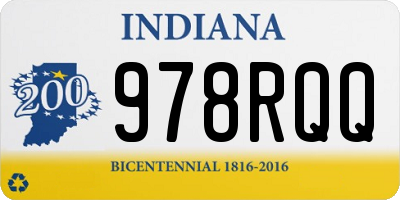 IN license plate 978RQQ