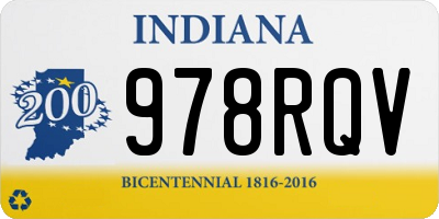 IN license plate 978RQV
