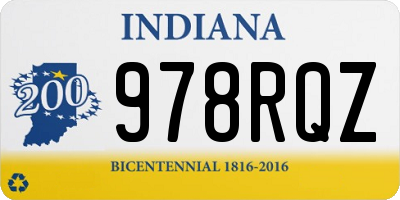 IN license plate 978RQZ