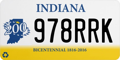 IN license plate 978RRK