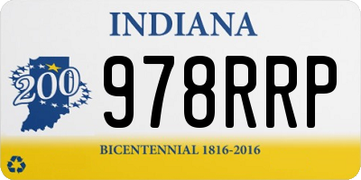 IN license plate 978RRP