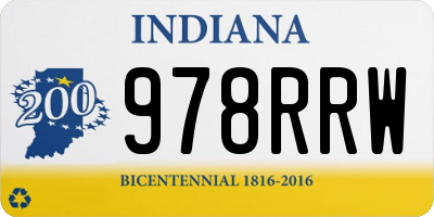 IN license plate 978RRW